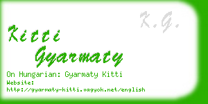 kitti gyarmaty business card